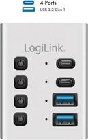 Logilink Hub USB3.2 Gen1, 4 ports , USB-A/C, on/off switc