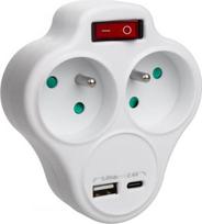 Maclean Splitter dual socket x2 USB MCE336 type E