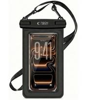 Juodas universalus vandeniui atsparus 6.9" dėklas "Tech-Protect UWC7 Floating Waterproof"