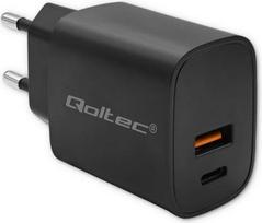 Qoltec GaN POWER PRO charger 1xUSB C, 1xUSB, 30W