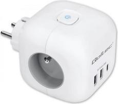 Qoltec Power cube 6in1 extension cord 3xAC USB