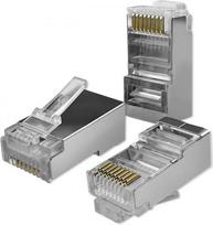 Qoltec RJ45 Through connector plug,CAT5e,FTP,100pcs
