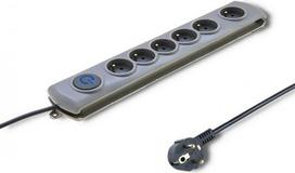 Qoltec Surge protector Quick Switch 6 sockets 1,8m gray