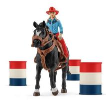 Rinkinys Schleich Farm World Barrel Racing With Cowgirl 42576, 16 cm, įvairių spalvų