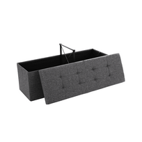 Prieškambario miegamojo suoliukas su atlenkiamu dangčiu | 110 x 38 x 38 cm | Tamsiai pilka