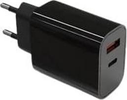 TB Wall charger 2x3A USB C + USB A Power Delivery black