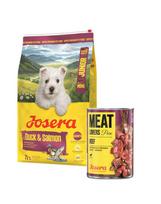 JOSERA Duck and Salmon Junior Mini 10 kg siekiant užtikrinti tinkamą mažų veislių šuniukų vystymąsi + 800 g skardinė NEMOKAMAI
