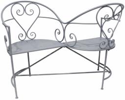 Lauko kėdė Esschert Design Heart, pilka sp., 77.2 cm x 114 cm x 86.5 cm