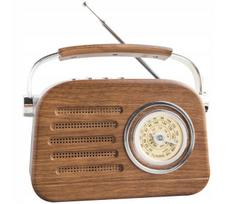 Retro radijas Retoo su Bluetooth, FM, raudonas, baterija ir tinklas