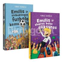 Tomo Dirgėlos 2 knygų rinkinys:  Emilis ir stebuklingas futbolo kamuolys + Emilis ir slaptas balso eliksyras - Tomas Dirgėla