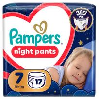 Pampers Night Pants Sauskelnės-Kelnaitės, 7, 17 vnt.