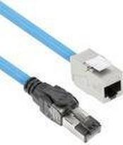 ACT Blue 25 meters S/FTP CAT6A B2ca PoE++ 100W solid prefab installation cable, RJ45 male ? female (FB0125)