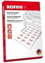 Kores Universal-Etiketten, 70 x 33,9 mm, weiß, 100 Blatt mit Rand, für Inkjet-, Laserdrucker und Kopierer - 1 Stück (L7033)