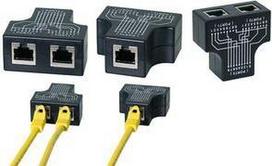 LogiLink RJ45 Anschlussdoppler, 2x 10/100 BaseT 1 x RJ45 Kupplung - 2 x RJ45 Kupplung, T-Adapter verwandelt - 1 Stück (MP0137)