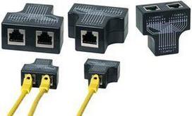 LogiLink RJ45 Anschlussverdoppler, 1:1 parallel geschaltet 1 x RJ45 Kupplung - 2 x RJ45 Kupplung, T-Adapter teilt den - 1 Stück (MP0138)