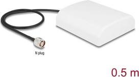 Delock WiFi 2,4 GHz Antenne N Stecker 8 dBi direktional mit Anschlusskabel RG-58, 50 cm weiß outdoor (90761)