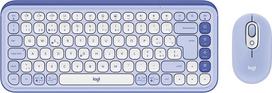 Logitech POP Icon Combo - Tastatur-und-Maus-Set - kabellos - Bluetooth LE - QWERTZ - Schweiz - fliederfarben , Off-White (920-013277)