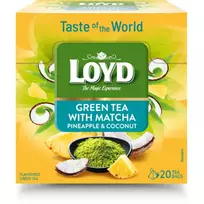 Žalioji arbata LOYD Green Matcha, Ananasas ir kokosas 20 x 1,5g