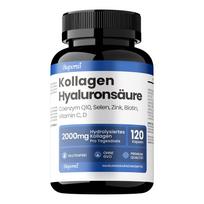 Kolagenas Hialurono rūgštis – 2000 mg Kolageno kapsulės su biotinu, kofermentu Q10, cinku, selenu, vitaminu C, vitaminu D 120