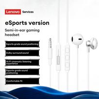 Originalios Lenovo Y103 1,2M TPE laidinės ausinės Mažos delsos e. sporto ausinės 3,5 mm Type-C Triukšmo slopinimo stereo muzikos ausinės su mikrofonu NAUJOS 3.5mm balta