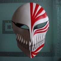 Halloween Horror Grim Reaper Mask Kurosaki Ichigo Virtual Full-Face Mask Anime Men's Gundam Figure White Model Death（Red）