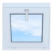 Baltas PVC atveriamas langas 60x60 Naujas 600x600, Atidaromas iš viršaus Dviejų stiklų paketas