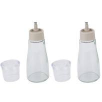 2PCS Mouthwash Dispensers Stainless Steel and Glass Multifunctional Refillable Mouthwash Dispenser