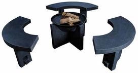 Lauko suoliukas Esschert Design ZEE-FF101, juoda sp., 112.5 cm x 45 cm x 45.5 cm