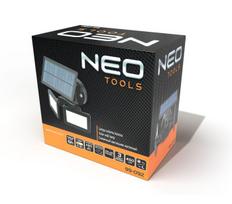 Sieninis šviestuvas su saulės baterija NEO Tools 99-092, 5W, IP65, juoda sp.