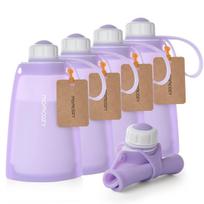 MOMCOZY DAUGKARTINIAI SILIKONINIAI PIENO IR MAISTO LAIKYMO MAIŠELIAI, 5 VNT., VIOLETINIAI