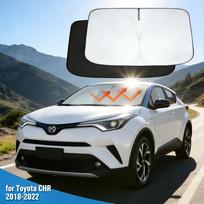 Priekinio stiklo saulės skydelis, skirtas Toyota CHR 2018 2019 2020 2025 2025 Langų skydelis Saulės skydelis Apsauga Blokuoja UV spindulius sidabras