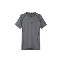 Nike Logotipas Apvalia Kaklo Megztinis Aptemptas Trumpomis Rankovėmis Marškinėliai Vyriški Viršutiniai Drabužiai Skalūninės Pilkos Spalvos DD1993-068 M