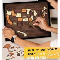Wooden Travel Puzzle Board State Travel Tracker Wall Decor Interactive Trip Keepsake 2026 New Gift