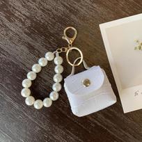 Monetų piniginės Pearl Chain Keychain Ausinių dėžutė Raktų Tvarkyklės Krepšys Piniginės maišelis balta