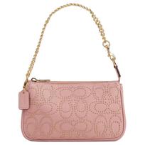 Coach Nolita 19 Iconic Studded Zip Closure Pebble Leather Shoulder Tote Bag Small Women handbags Pink CX262-IMP02 Basic Set (Bag+Dust Bag)