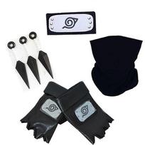 Naruto Konoha Headband, Kakashi Face Mask, Gloves, Kunai Cosplay Props