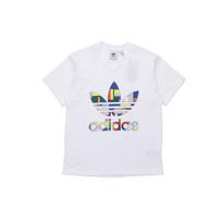Adidas Originals Trefoil Vėliavos Logotipo Užpildyta Marškinėliai Vyriški Viršutiniai Drabužiai Balti GD0953 XL