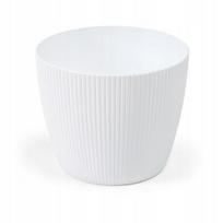 Plastikinio korpuso vazonas baltas 14 cm Magnolija Jumper