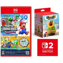 Super Mario Wonder Nintendo Switch 2 Edition Minna de Rinrin Park Official Talking Flower Bonus Nintendo Switch 2 Logo Design Microfiber Cloth