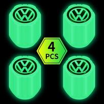 4 vnt. Automobilio logotipas Šviečiantys Automobilio ratų padangų vožtuvų dangteliai Kotelių dėklai, dangteliai Volkswagen VW Golf GTI Tiguan Jetta Transporter Passat T5