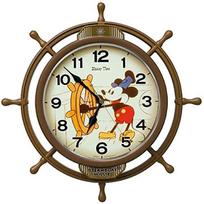 Seiko Clock Wall Disney Mickey Mouse Character Analog Clock with Decorative x x FW583A Clock, Design, Radio-Controlled Pendulum, Brown, Dimensions ruda