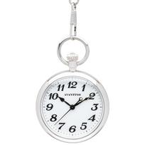 CREPHA Pocket Watch for Japanese Simple Battery Stainless White Silver Men, Movement, 50mm, Design, Operated, Steel, Analog, Dial, Business,