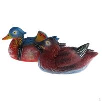 Mandarin Duck - Set of 2 Resin Animal Statues Figurine crafts Yard Decoration, 16x9x9cm