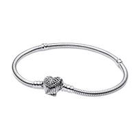 Pandora gyvatės kaulo širdies formos dvigubo sparno dizaino 925 sidabro apyrankė Moteriška apyrankė 593680C01 Box,17