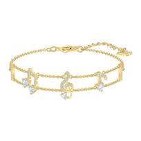 Swarovski Malonios muzikos elementas Auksinė natų serija Kristalinis apyrankė Moteriška apyrankė 5491658 Box (Random Color)