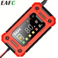 EAFC Smart 12V 8A Car Battery Charger - Large Color Screen, EU Plug