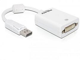 Delock 61765 video cable adapter 0.125 m DisplayPort to DVI-I White