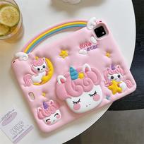 Skirta iPad Air Mini 2 3 4 5 6 7 10.9 Pro 11 colių 9 8 7 kartos Vaikams Skirta dėklas Samsung planšetiniam kompiuteriui Animacinis vienaragis Laikiklis Silikoninis Planšetinio kompiuterio Apsauginis dėklas IPad Mini 1 2 3 7.9