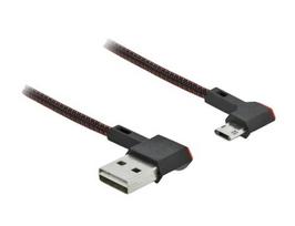 Delock Easy-USB 2.0 Type-A to Type Micro-B (black/red, angled left / right)