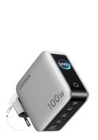 UGREEN 100W GaN Tech Nexode Pro Fast Wall Charger with Smart Display  AND  Touch Control, Grey, 5-in-1, 1x USB-A  AND  4x USB-C